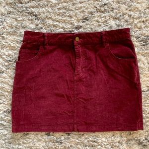 Velvet Maroon Mini Skirt